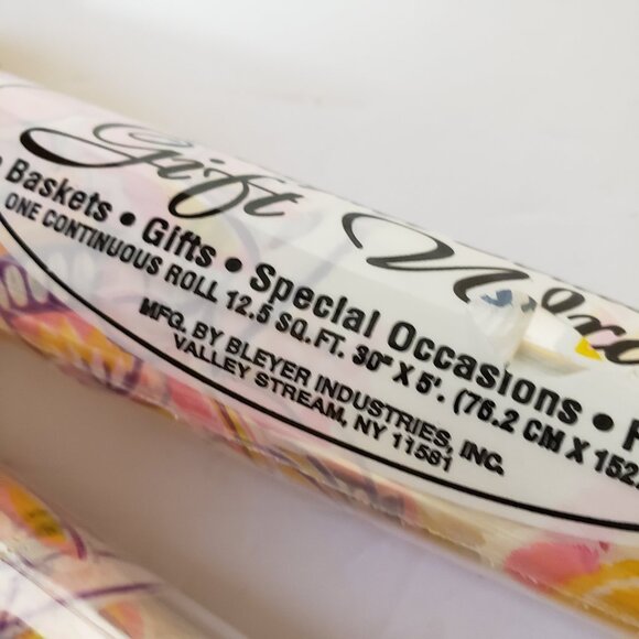 CUTE 2 Vintage Transparent Easter Basket Gift Wrap Pink Yellow NEW Cellophane - Picture 4 of 4